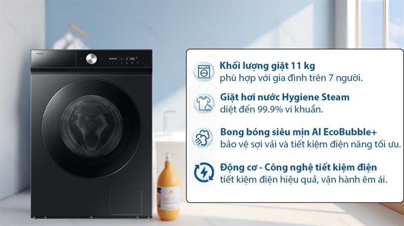 Máy giặt 11kg Electrolux EWF1143R7WC và Samsung WW11CB944DGB/SV – Lựa chọn nào đáng tiền hơn?