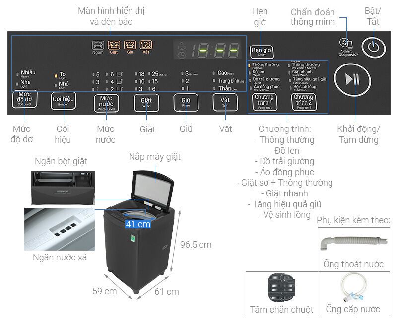 Hướng dẫn sử dụng máy giặt LG cửa trên 10kg T2310VS2B cho người mới dùng