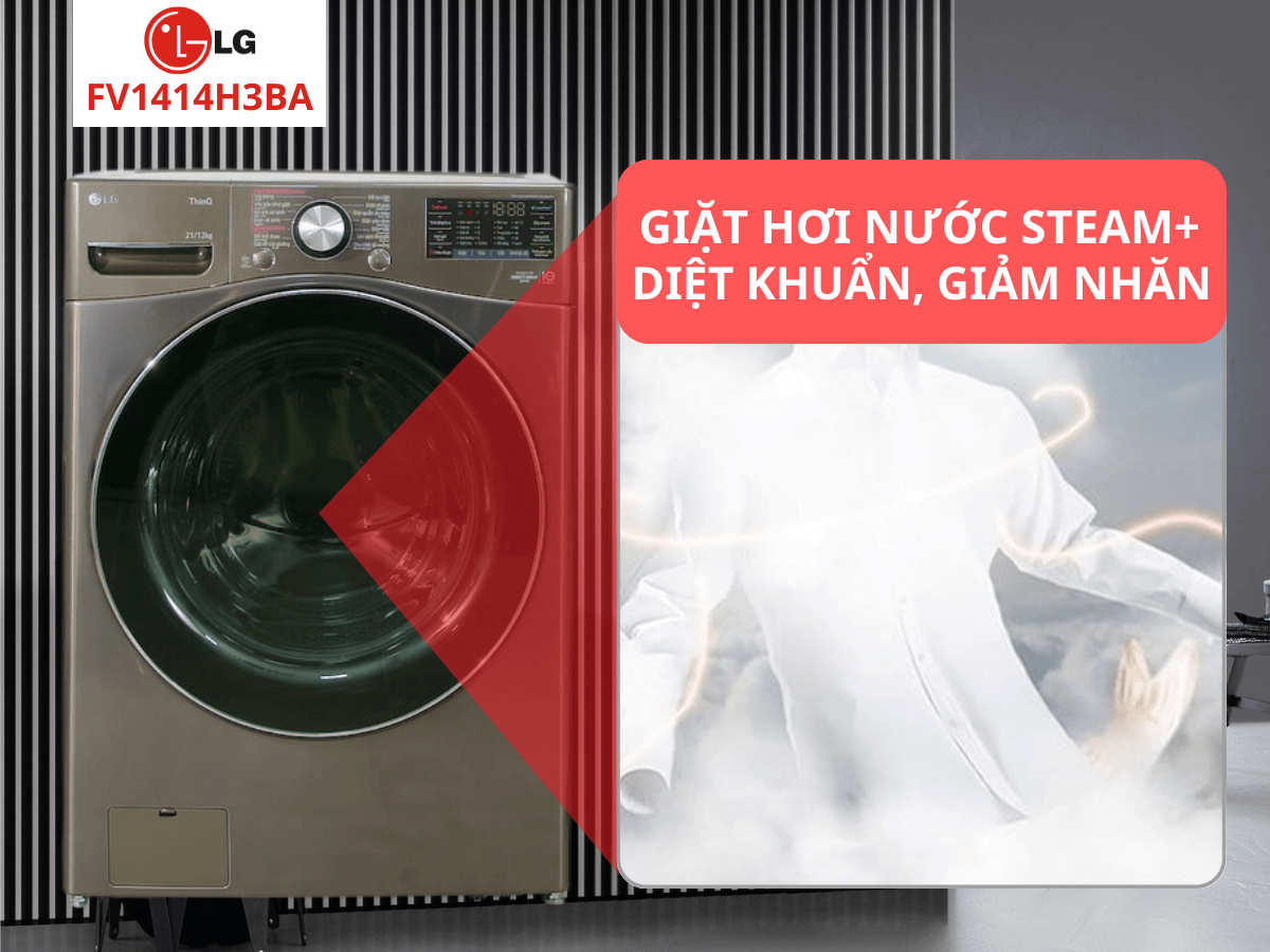 7 Lý do máy giặt sấy LG 14kg sấy 8kg FV1414H3BA không nên bỏ lỡ