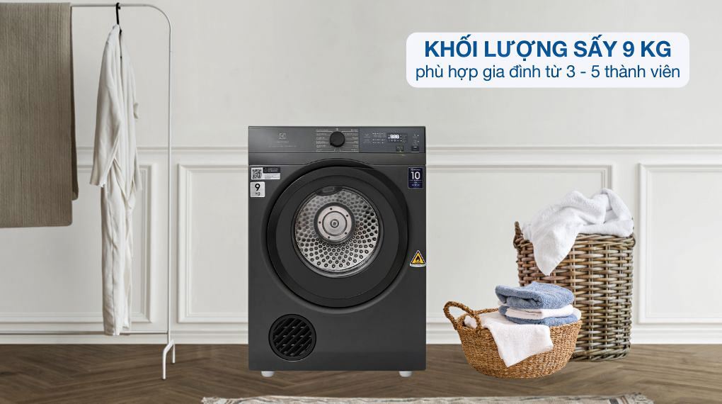 Máy sấy quần áo Electrolux 9kg EDV904N3SC hiện đại tiện ích cho mọi gia đình