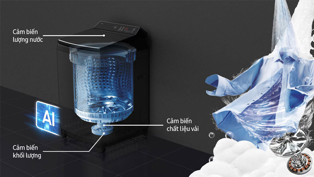 Mẹo tiết kiệm điện và nước khi dùng máy giặt Samsung 13kg WA80F13S5BSV