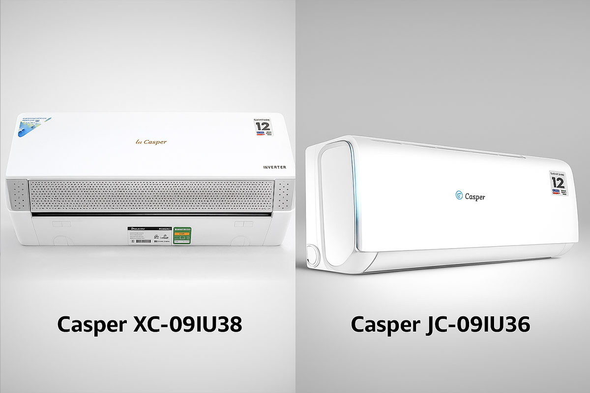 So sánh chất lượng giữa điều hòa Casper XC-09IU38 và JC-09IU36 có gì khác biệt?