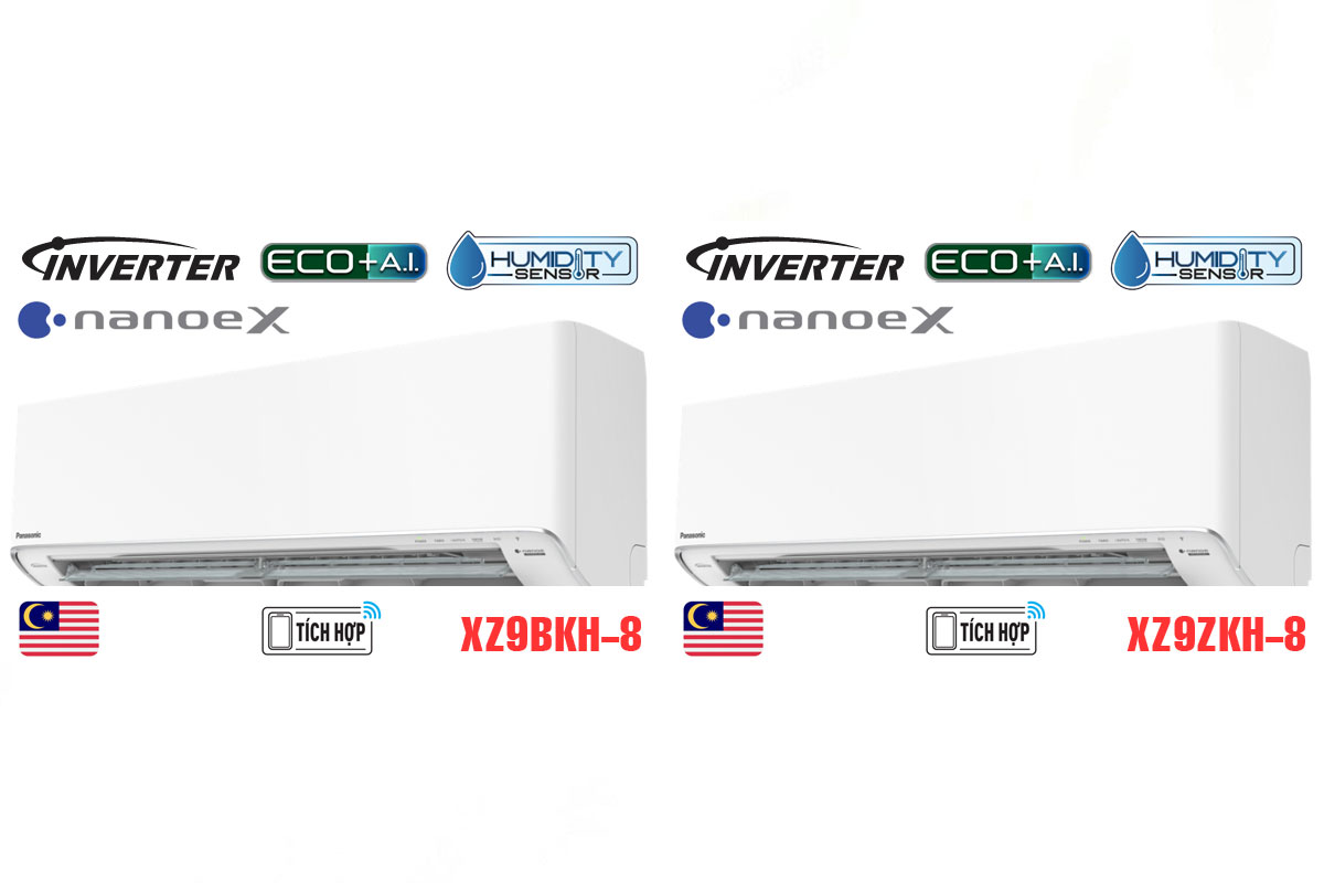 So sánh điều hòa Panasonic CS-XZ9BKH-8 2025 và CS-XZ9ZKH-8 2024 có gì khác nhau?