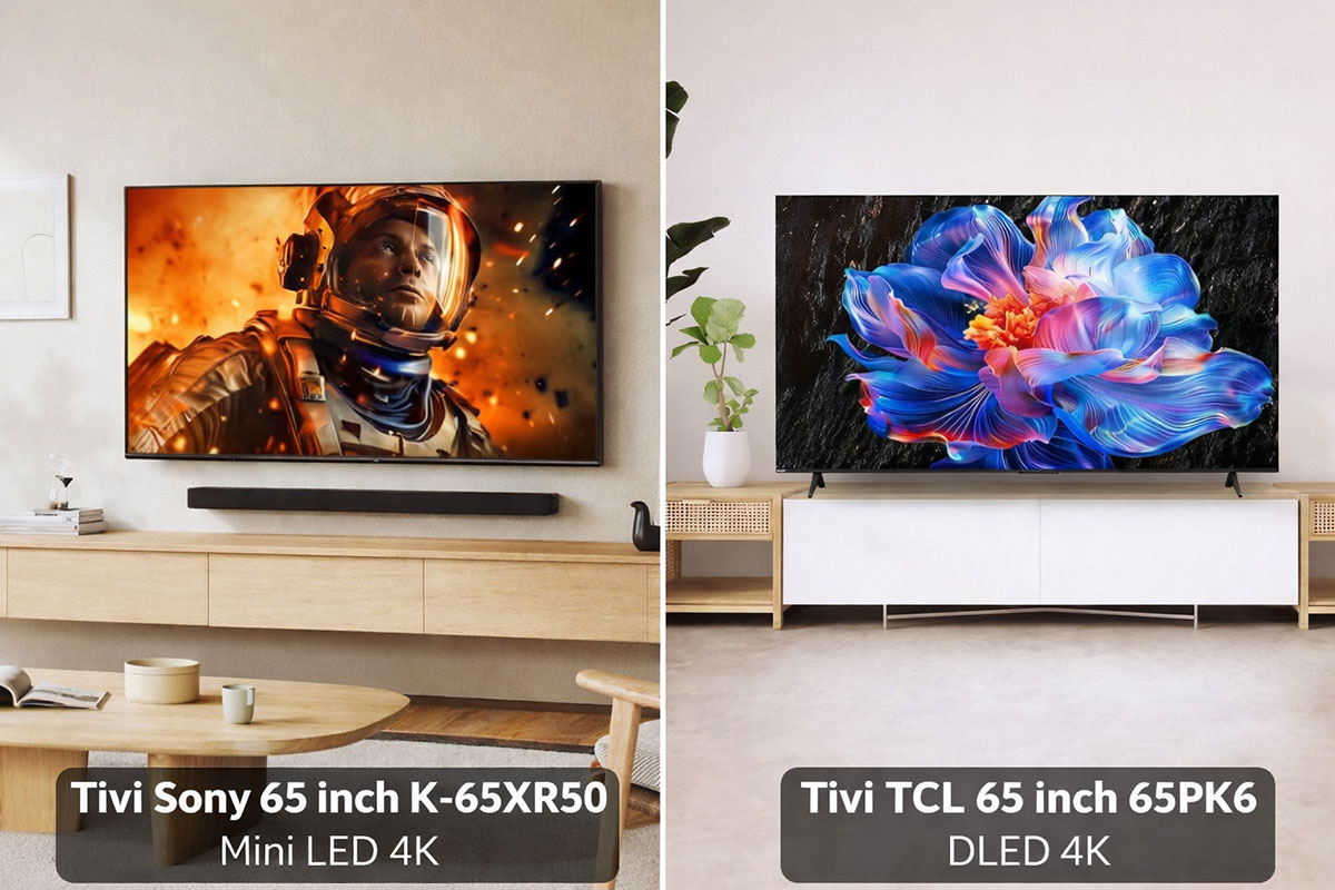 So sánh tivi Sony K-65XR50 và tivi TCL 65P6K, mẫu tivi 65 inch nào đáng giá hơn?