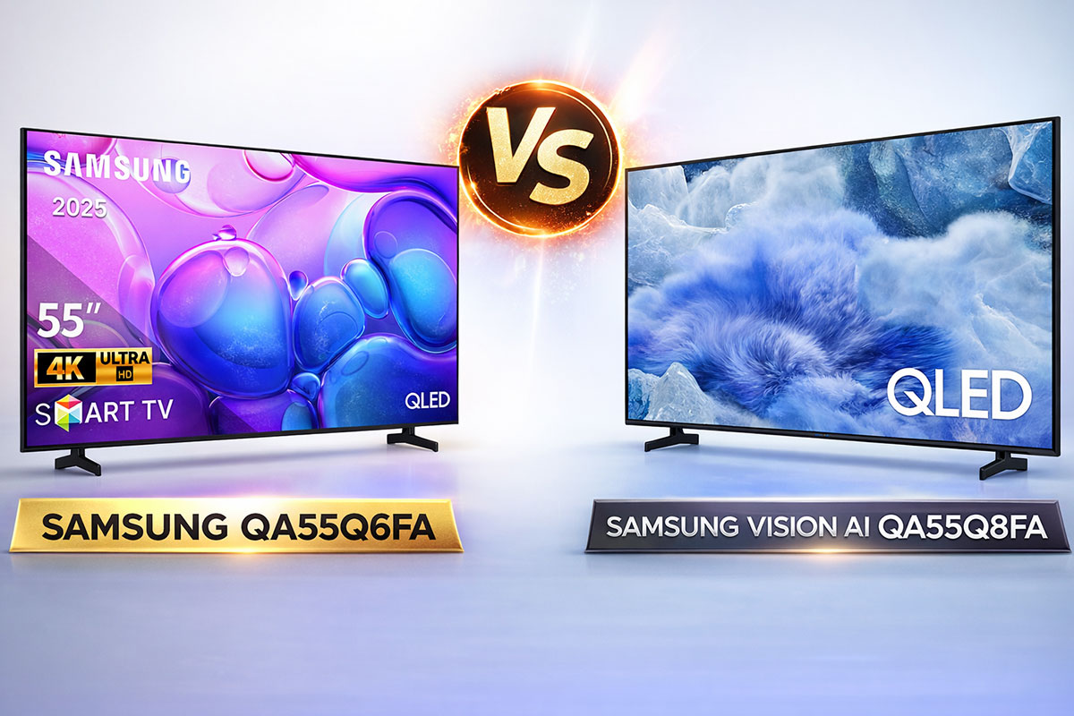 So sánh tivi Samsung QA55Q6FA và Samsung Vision AI QA55Q8FA, tivi QLED nào đáng giá?