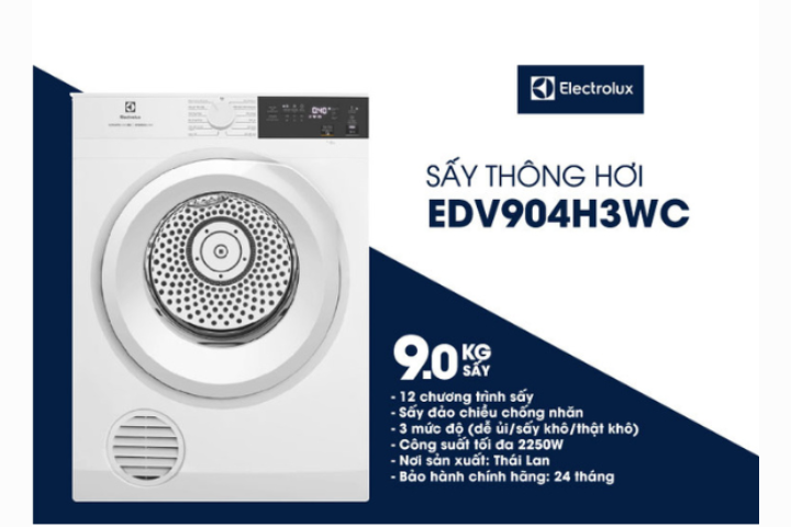 Tìm hiểu về những ưu điểm và nhược điểm có trong máy sấy quần áo Electrolux 9kg EDV904H3WC