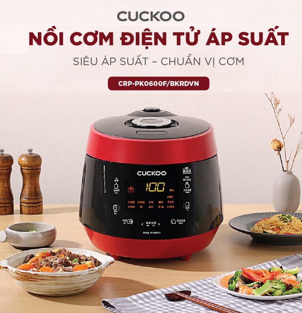 Nồi cơm áp suất điện tử Cuckoo CRP-PK0600F bí quyết nấu cơm ngon chuẩn nhà hàng