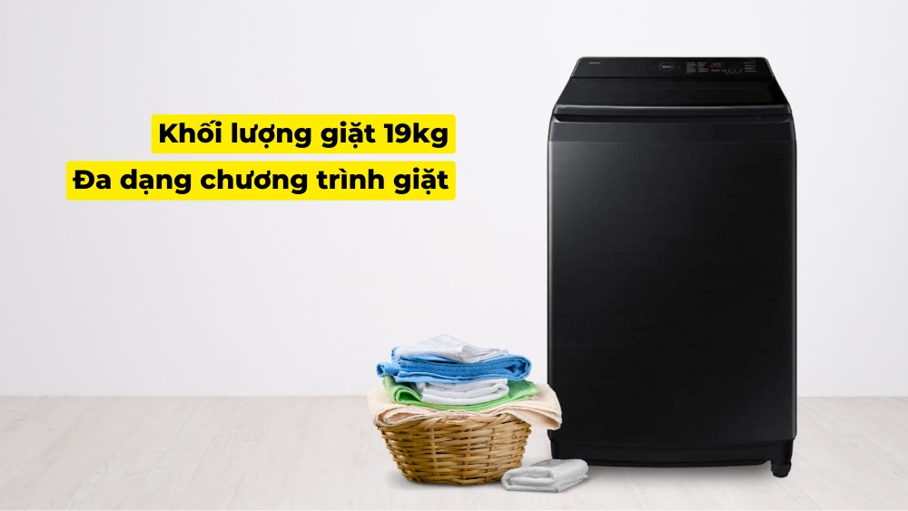Hướng dẫn sử dụng máy giặt Samsung lồng đứng 19kg WA80F19B9BSV hiệu quả: Giặt sạch – tiết kiệm – bền máy theo thời gian