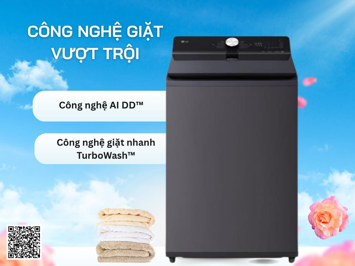 Khi AI và 6 Motion kết hợp: Hiệu quả giặt của máy giặt LG lồng đứng T2516DX5G có khác biệt gì?
