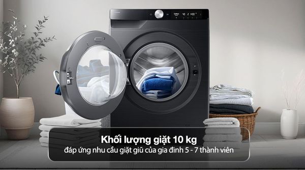 Gia đình 5–7 người dùng máy giặt Samsung 10kg WW10DG6U34LBSV có thực sự tiện lợi?