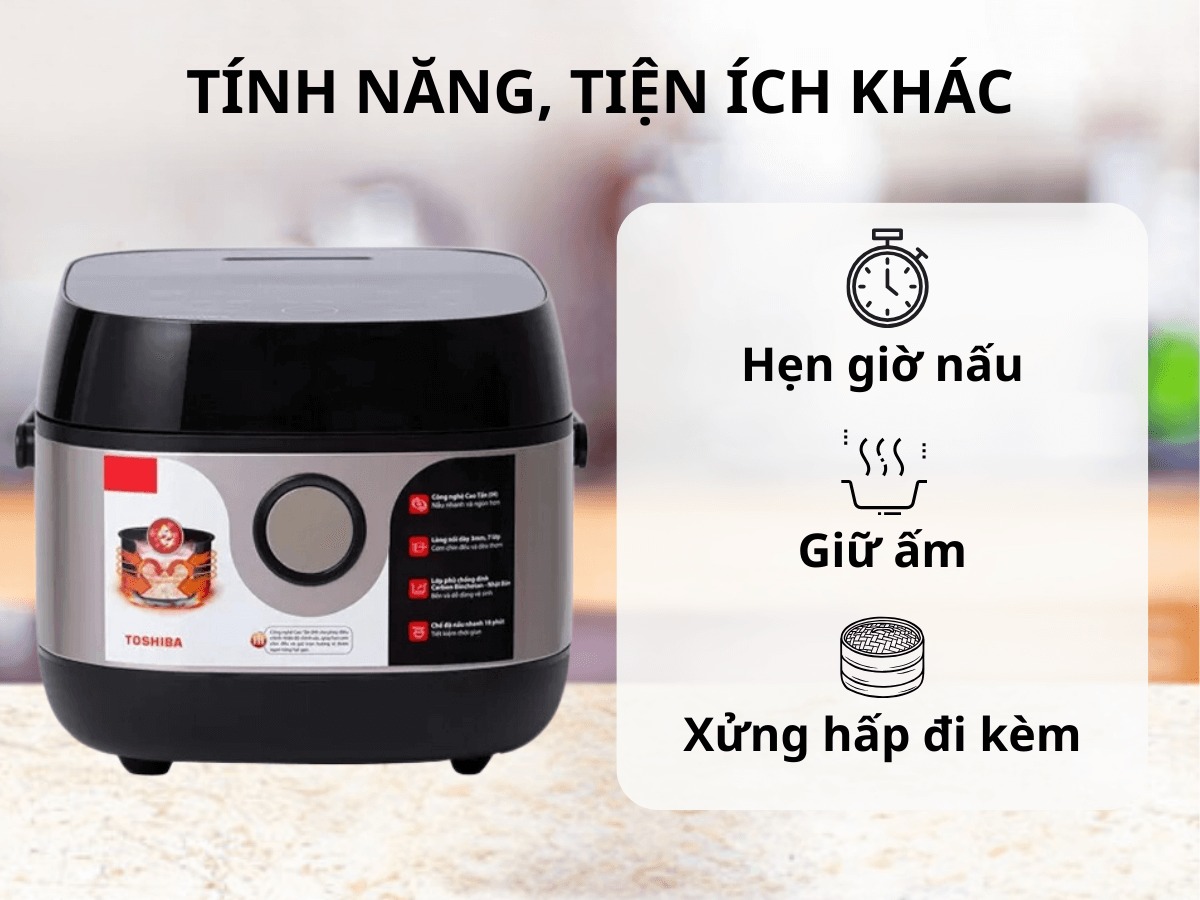 Nồi cơm điện tử Toshiba RC-10IX1PV cơm ngon dẻo mỗi ngà