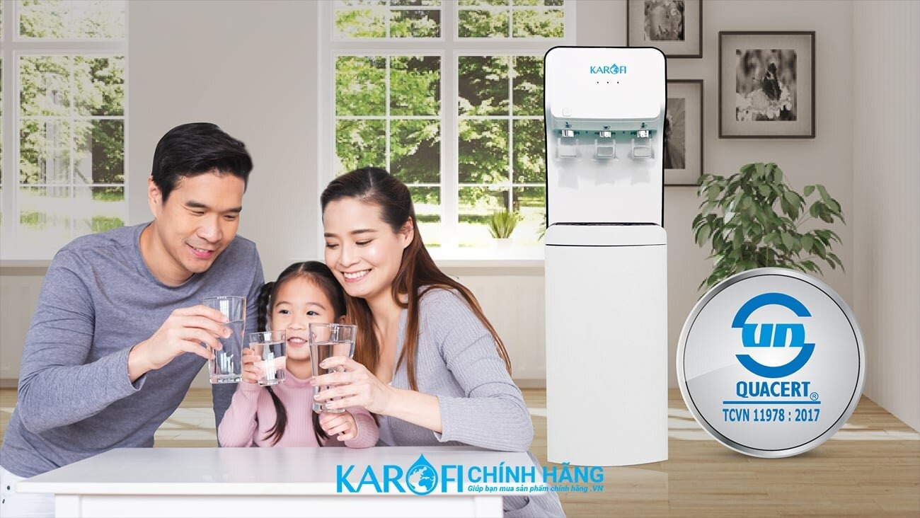 Tìm hiểu cây nước nóng lạnh Karofi HC18 chính hãng tiết kiệm điện, an toàn khi dùng