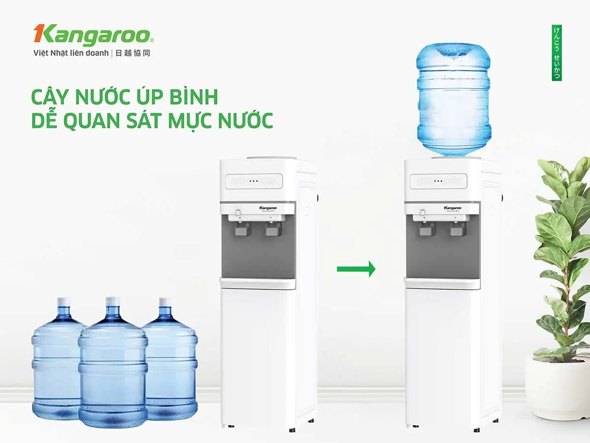 Cây nước nóng lạnh Kangaroo KG36A2 công nghệ làm nóng lạnh nhanh, an toàn khi sử dụng