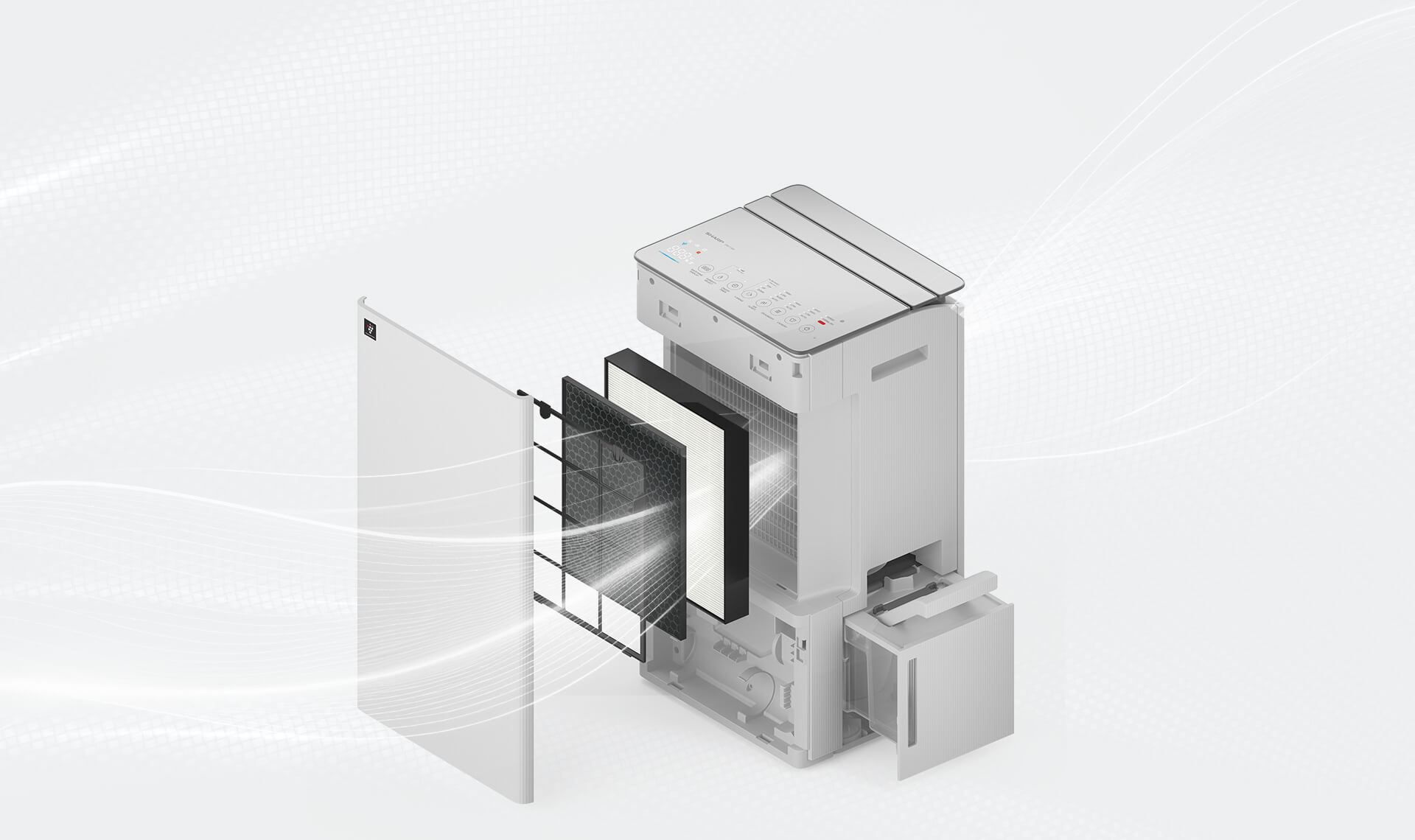 Máy hút ẩm và lọc không khí Sharp DW-T30FV-W, giải pháp toàn diện thông minh