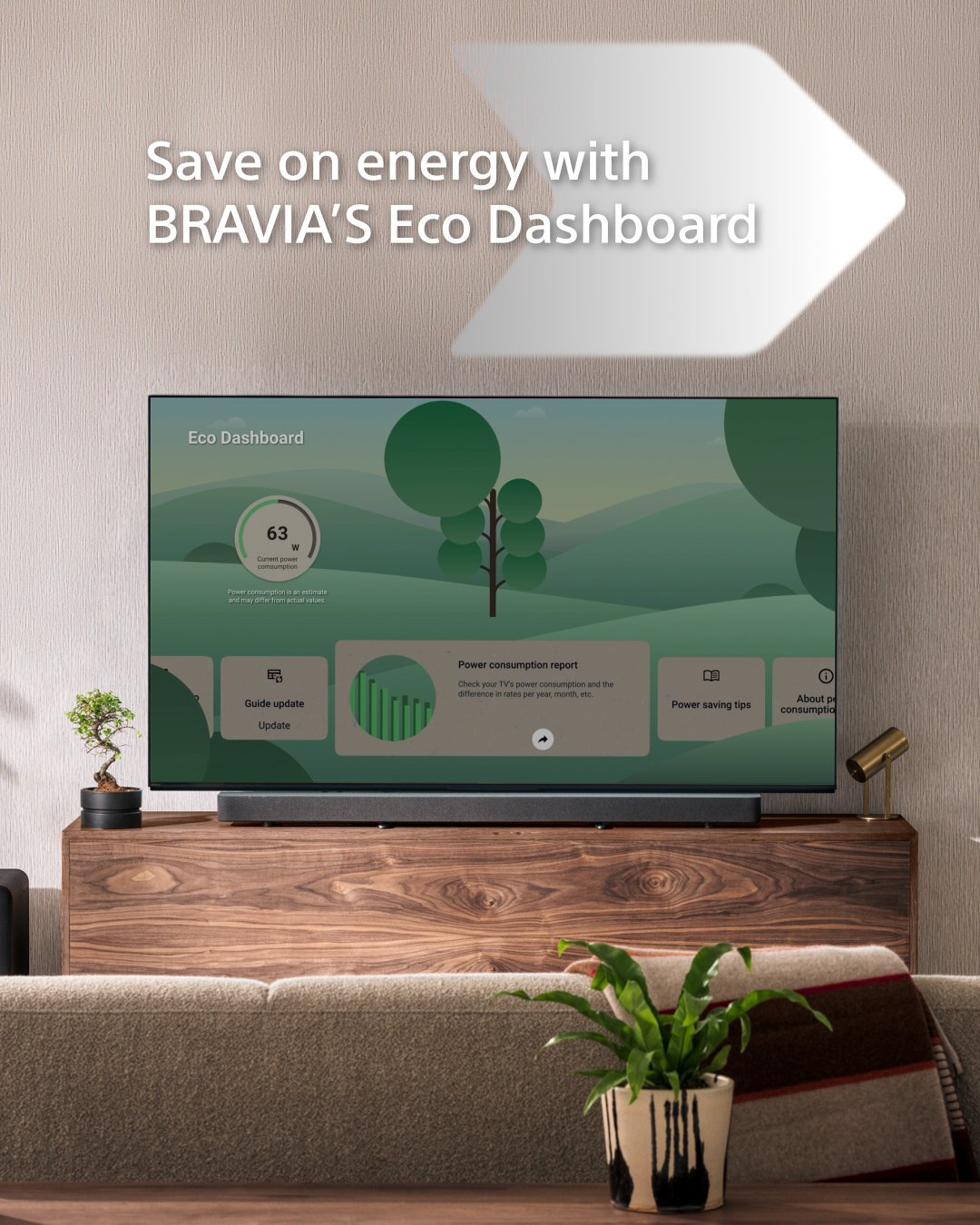 Hướng dẫn sử dụng Eco Dashboard trên tivi Sony K-43S25VM2 để tiết kiệm điện tối ưu