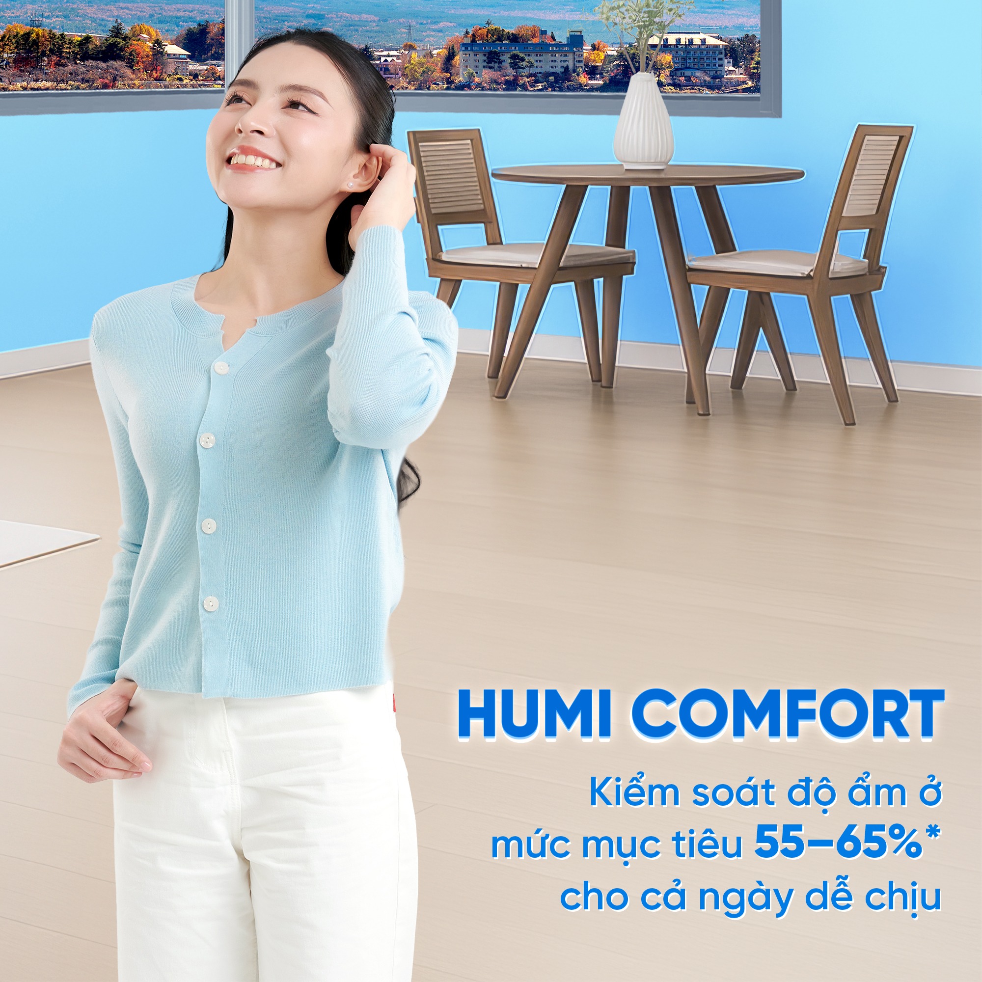 Điều hòa Daikin FTKF60ZVMV, giải pháp kiểm soát độ ẩm lý tưởng 65% với Humi Comfort