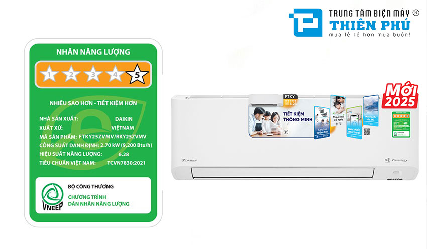 Khám phá điều hòa Daikin 9000btu FTKY25ZVMV tiết kiệm điện nhờ công nghệ nào?