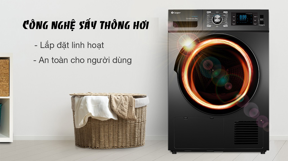 Những tính năng ưu việt mà máy sấy quần áo Casper thông hơi TD-E82VG1 đem lại cho gia đình bạn
