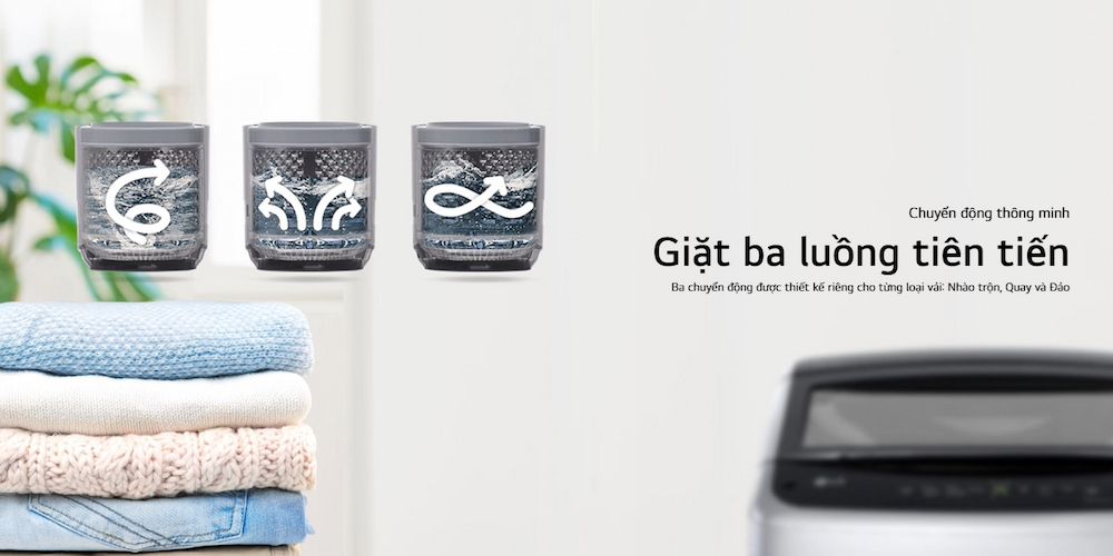 Máy giặt LG 15kg T2515VBTB có gì nổi bật? Phân tích 3 luồng giặt thông minh & khả năng chăm sóc vải chuyên sâu