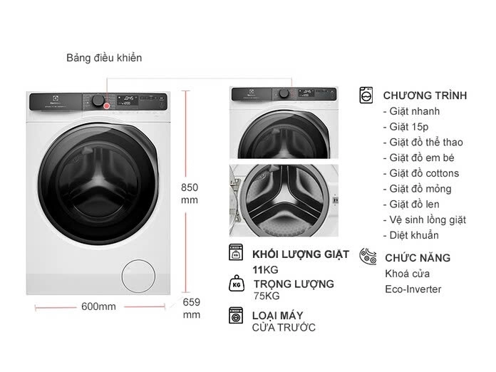 Máy giặt Electrolux 11kg EWF1143R7WC công nghệ giặt hiện đại cùng giá rẻ bất ngờ
