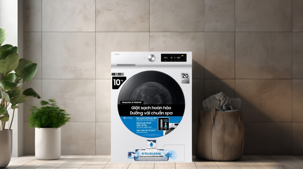 TOP 3 máy giặt giá rẻ bền bỉ cho gia đình năm 2026: WW10DB7U34GWSV, FX1412N5G và EWF1043R7SC