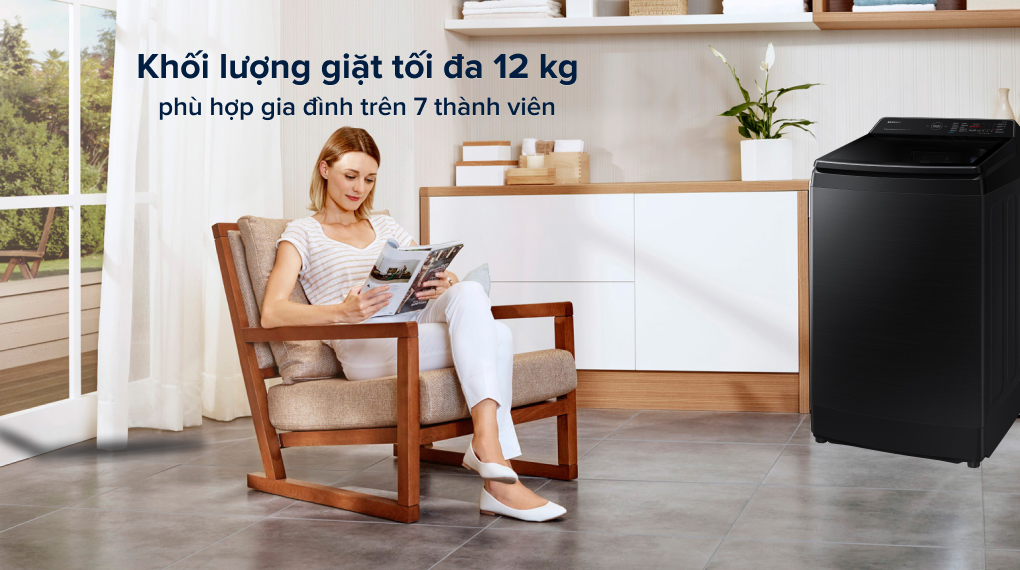 Máy giặt Samsung cửa trên 12kg WA12CG5886BV/SV chất lượng tốt giá chỉ 5 triệu đồng