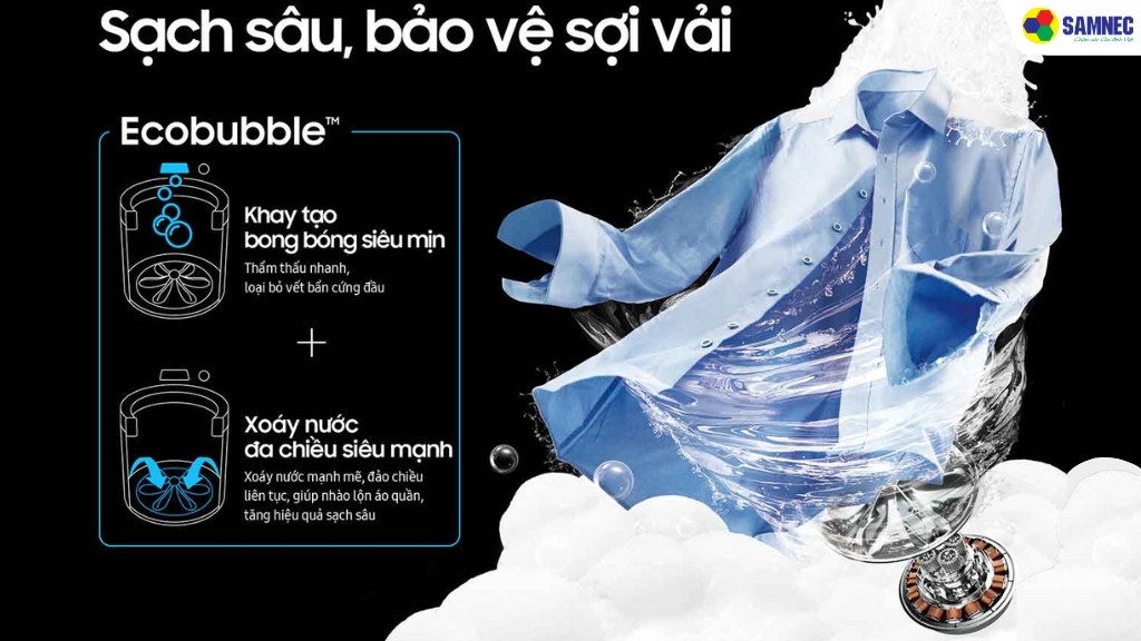 Hướng dẫn sử dụng máy giặt Samsung 13kg WA80F13S5BSV hiệu quả: Kết nối SmartThings, tối ưu điện nước và bảo vệ sợi vải