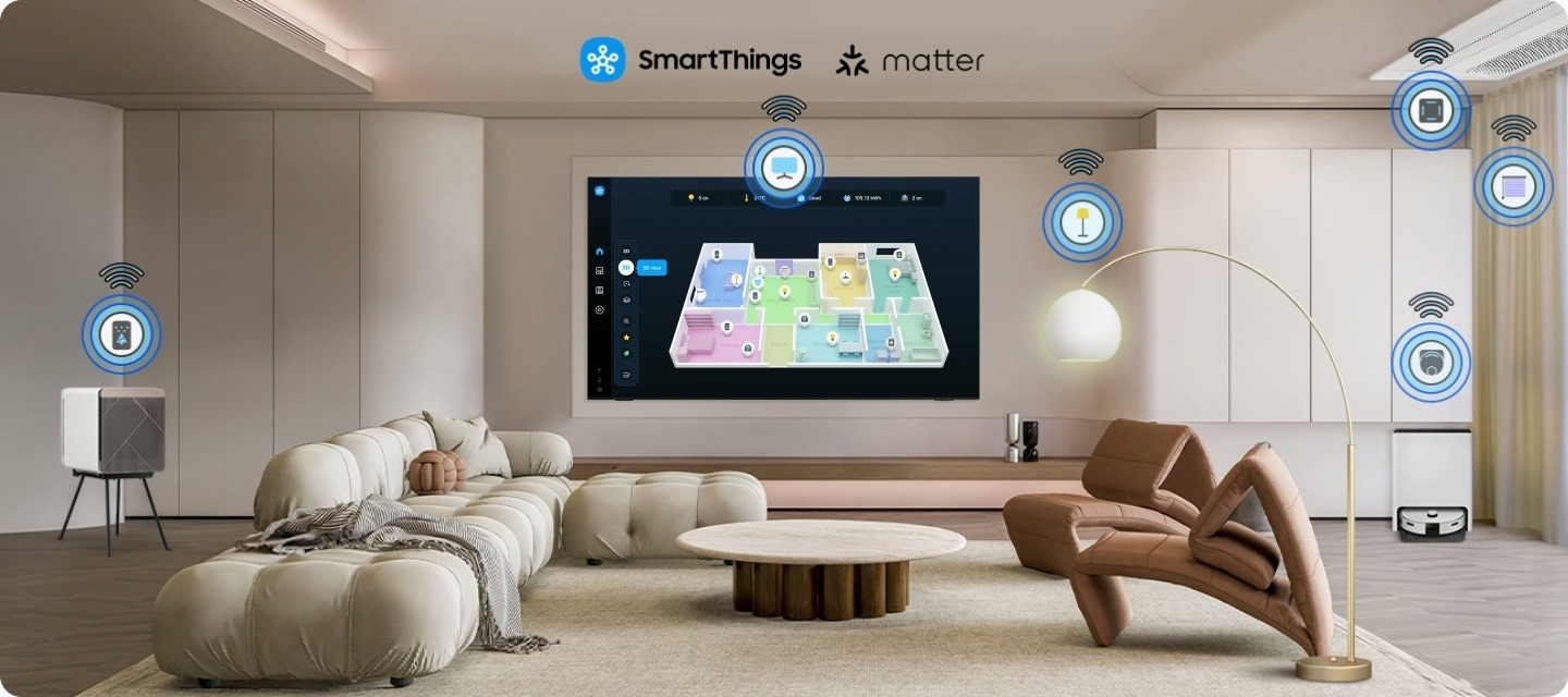 Điều khiển nhà thông minh qua SmartThings ngay trên màn hình tivi Samsung UA85U8500FKXXV
