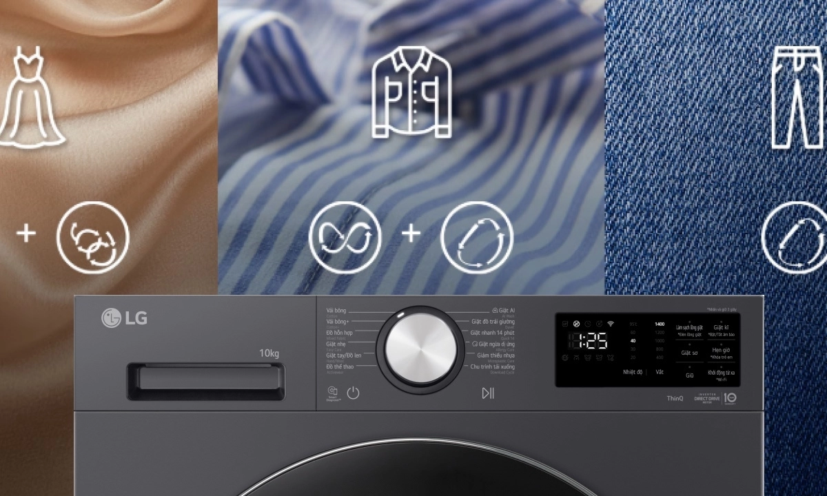 Tìm hiểu máy giặt 10kg LG FX1410N5G và Samsung WW10DB7U34GWSV nên dùng loại nào cho gia đình 5 đến 7 thành viên