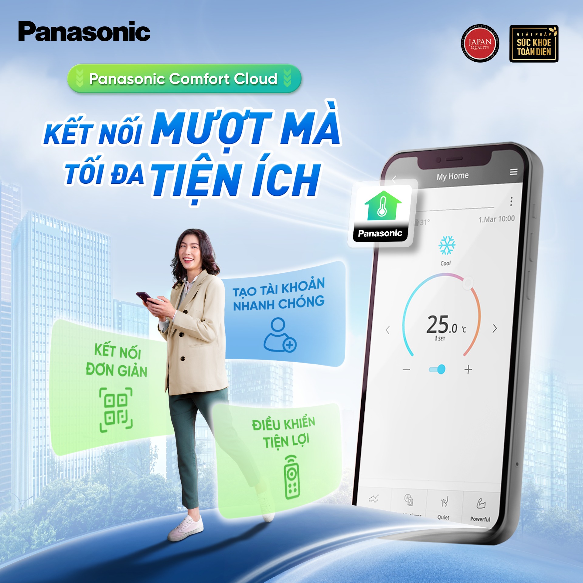 Cách điều khiển điều hòa Panasonic CS-XZ24BKH-8 từ xa qua ứng dụng Panasonic Comfort Cloud