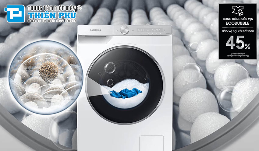 Đánh giá máy giặt Samsung 12kg WW12CGP44DSH/SV: Công Nghệ AI Wash, Ecobubble+ Giặt Sạch Thông Minh Cho Gia Đình