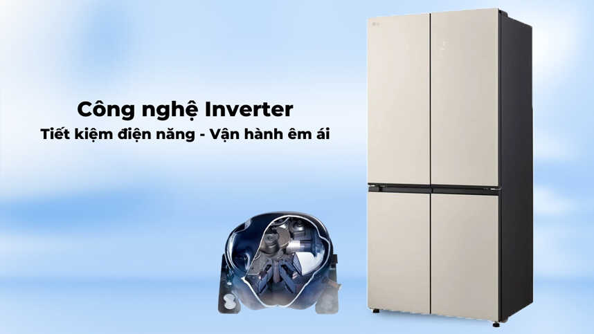 Tủ lạnh LG F51EG mặt gương hiện đại cùng nhiều công nghệ