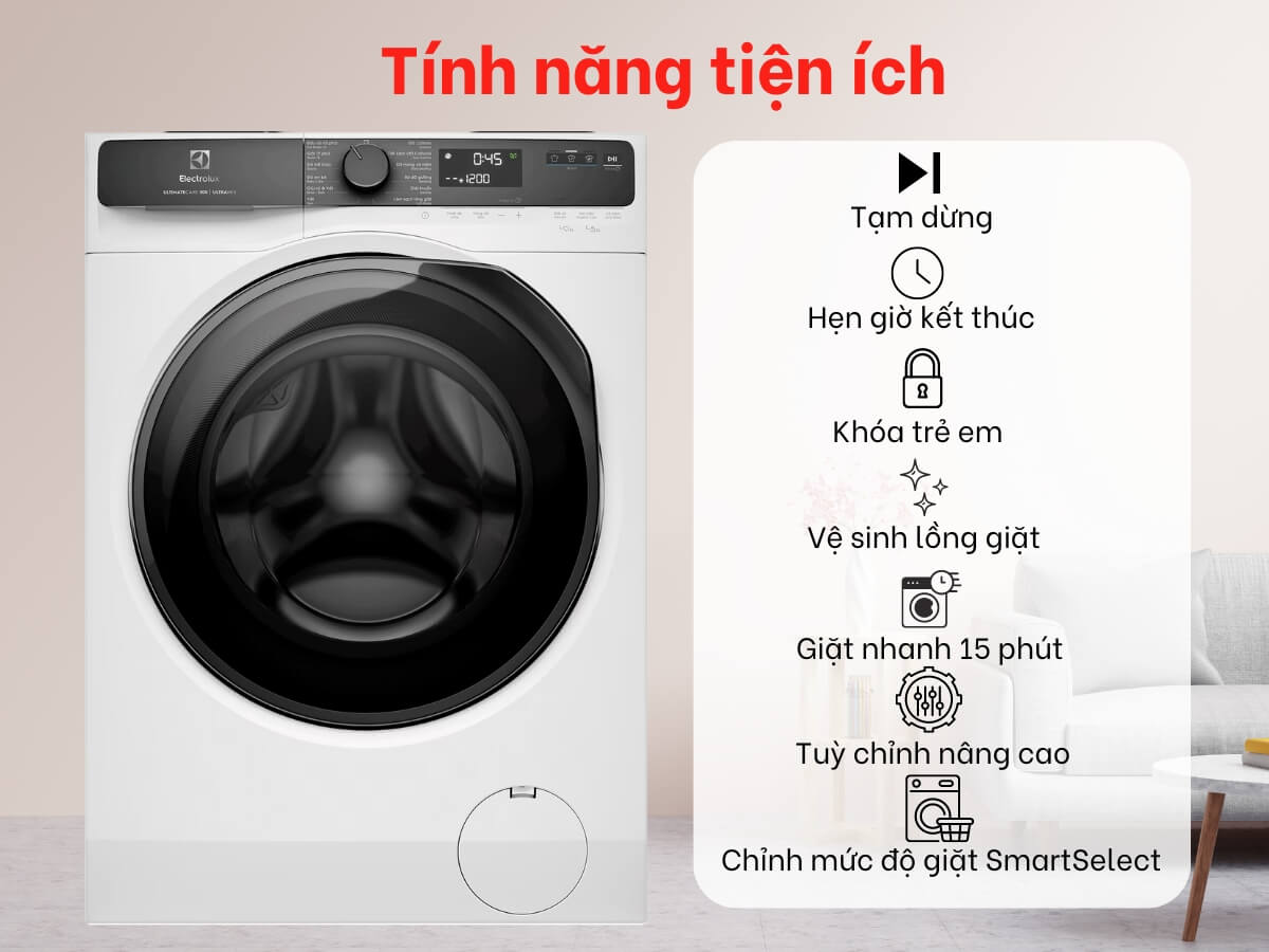 5 Lý do đặc biệt máy giặt Electrolux cửa trước 9Kg EWF9023P5WC thu hút người dùng 