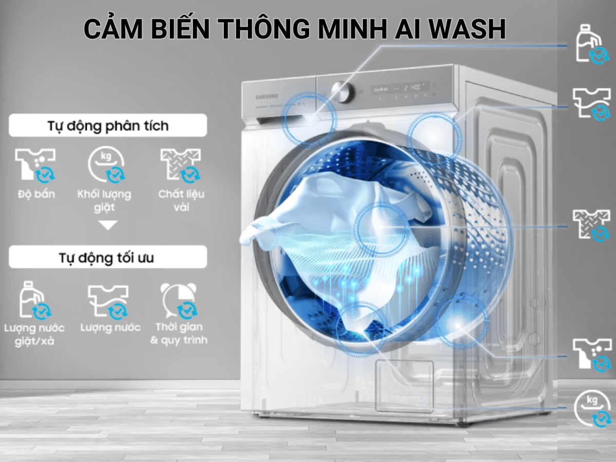 Đánh giá ưu nhược điểm trên máy giặt sấy Samsung WD12BB944DGHSV