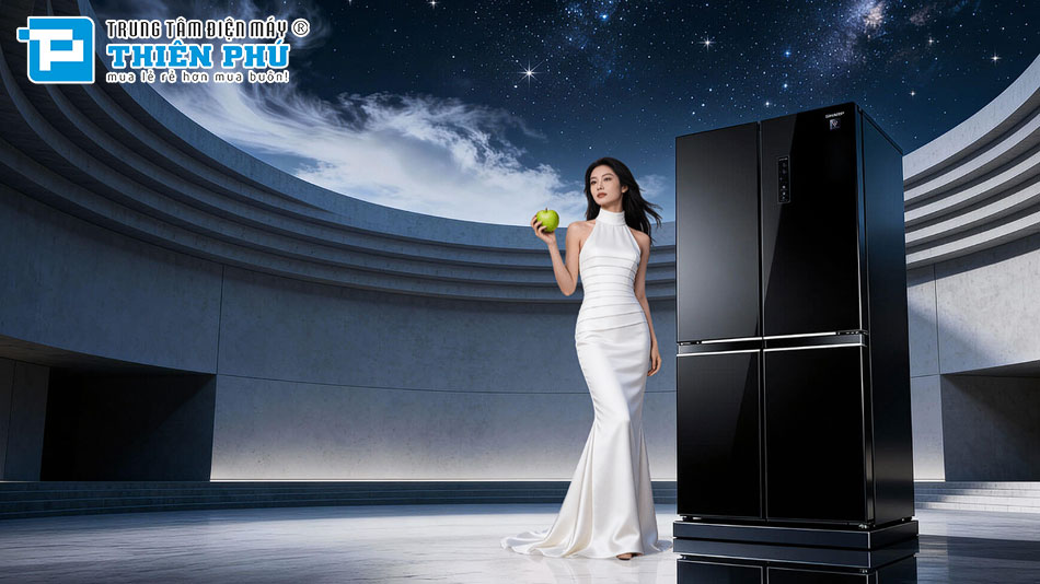 Tủ Lạnh Sharp Multi Door Inverter 421 Lít SJ-FXP510VG-BK