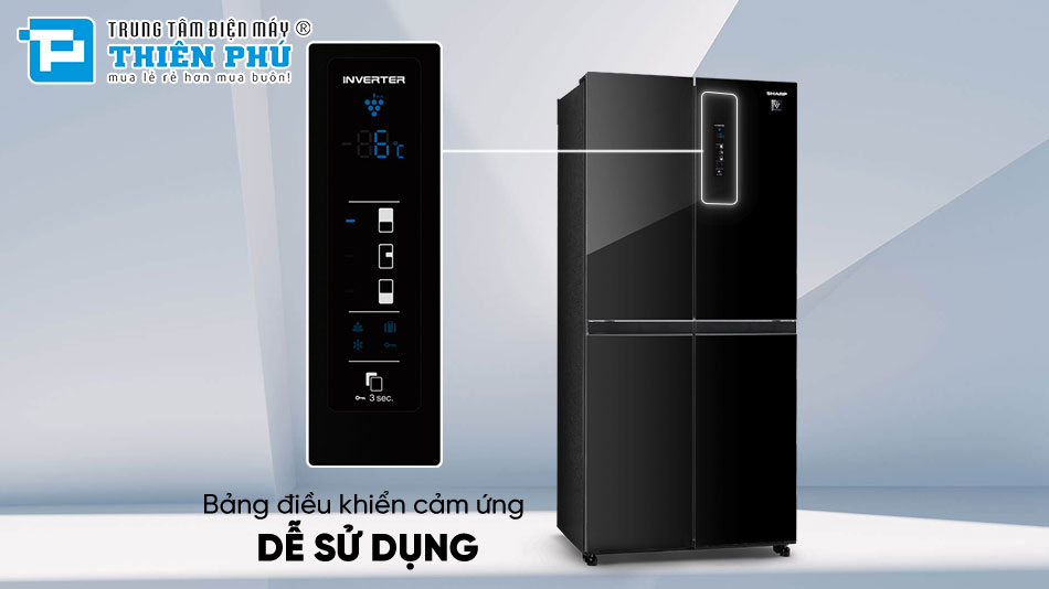 Tủ Lạnh Sharp Multi Door Sharp Inverter 466 Lít SJ-FXP560VG-BK