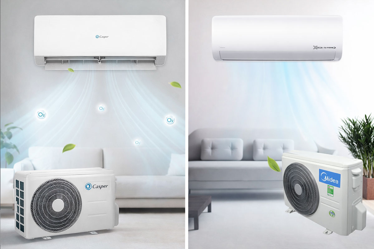 Giữa điều hòa Casper QC-12IU36A và Midea MSCE-13CRFN8 nên mua điều hòa 12000btu nào?