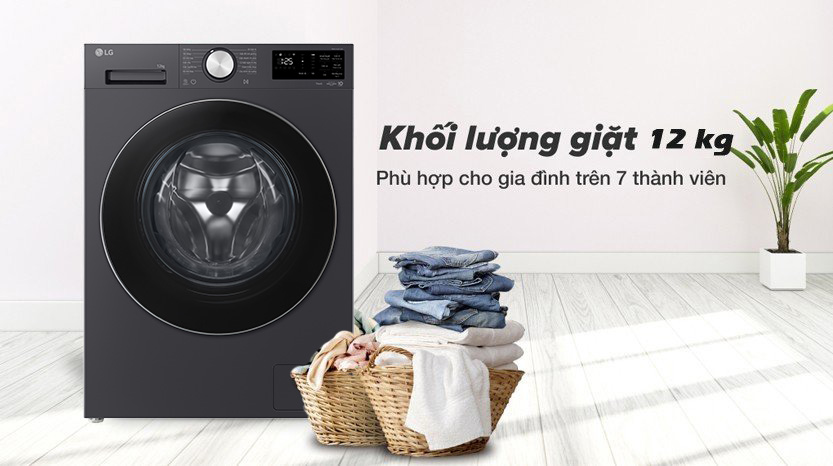 Máy giặt LG 12kg lồng ngang FX1412N5G hút khách nhờ loạt công nghệ đáng tiền