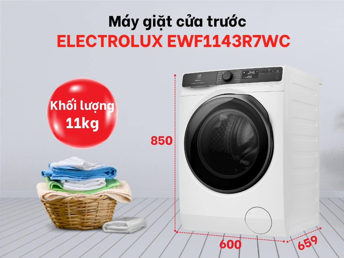 Đánh giá chi tiết máy giặt Electrolux cửa trước EWF1143R7WC: Giặt sạch thực tế ra sao, có đáng mua năm 2026?