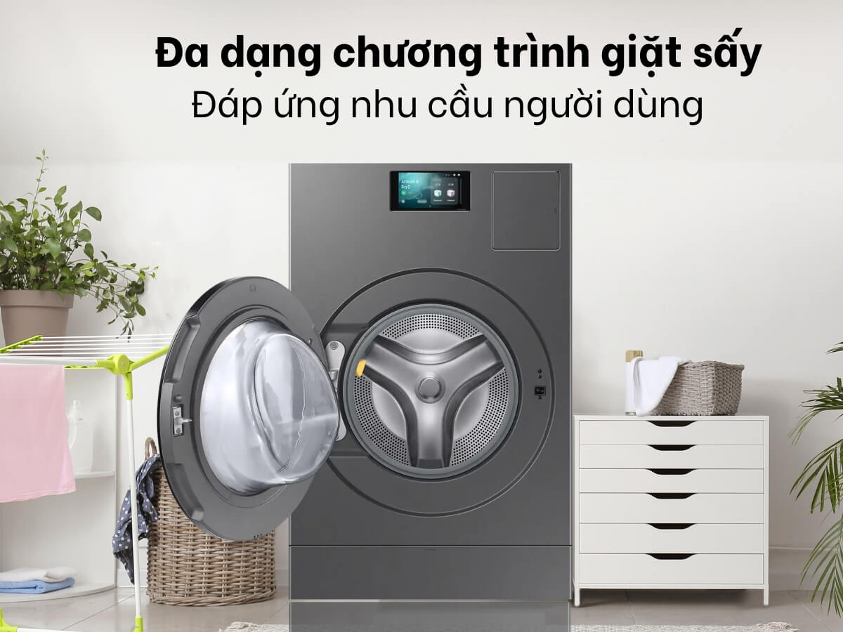 Máy giặt sấy Samsung 25kg sấy 15kg WD25DB8995BZSV giá cao nhưng "đáng từng đồng"