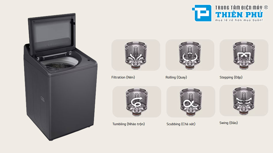 Máy giặt LG 22kg T2522AX7G phù hợp gia đình nào? Phân tích chi tiết hiệu năng, điện nước và độ bền