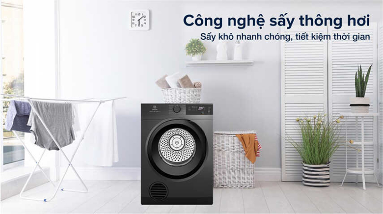 Ưu điểm và tính năng hiện đại được ứng dụng trong máy sấy quần áo Electrolux thông hơi EDS904H3SC