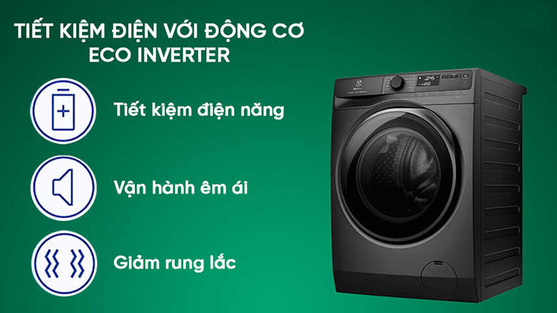 Khả năng tiết kiệm điện của máy giặt Electrolux inverter EWF1143R7SC