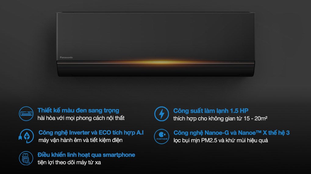 Review điều hòa Panasonic CS-AU12BKH-8, siêu phẩm điều hòa màu đen 2026 có đáng tiền?