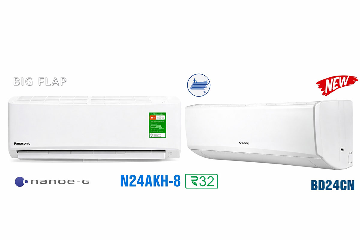 So sánh nên mua điều hòa Panasonic CS-N24AKH-8 hay điều hòa Gree BD24CN