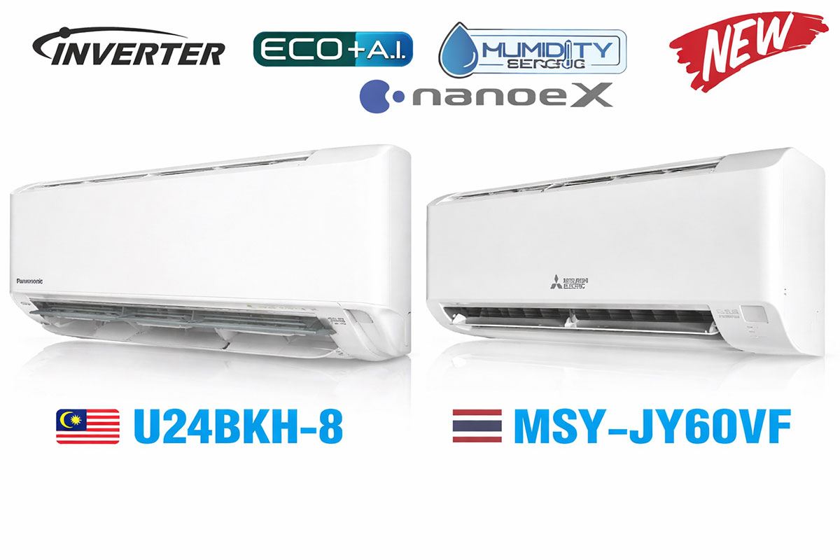 So sánh chi tiết giữa điều hòa Panasonic CS-U24BKH-8 và Mitsubishi Electric MSY-JY60VF