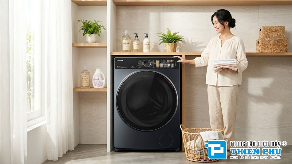 Máy Giặt Sấy Toshiba Inverter 13Kg Sấy 8Kg TWD-T25BZP140MWV(MG)