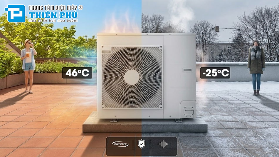 Tiện nghi 4 mùa nhờ khả năng làm lạnh và sưởi ấm 2 chiều