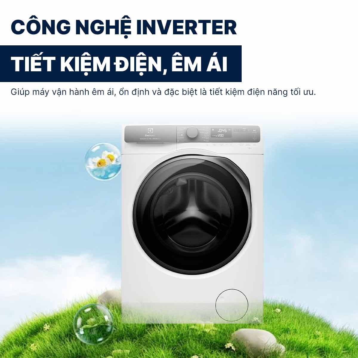Máy giặt Electrolux lồng ngang EWF1043R7WC tiết kiệm điện ra sao? Ưu điểm đáng chú ý cho gia đình đông người