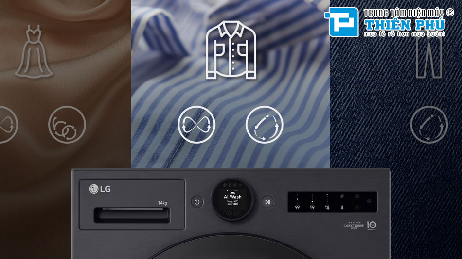Máy giặt LG cửa trước FX1414S3KA có gì nổi bật? Khám phá công nghệ AI giặt sạch cho gia đình đông người